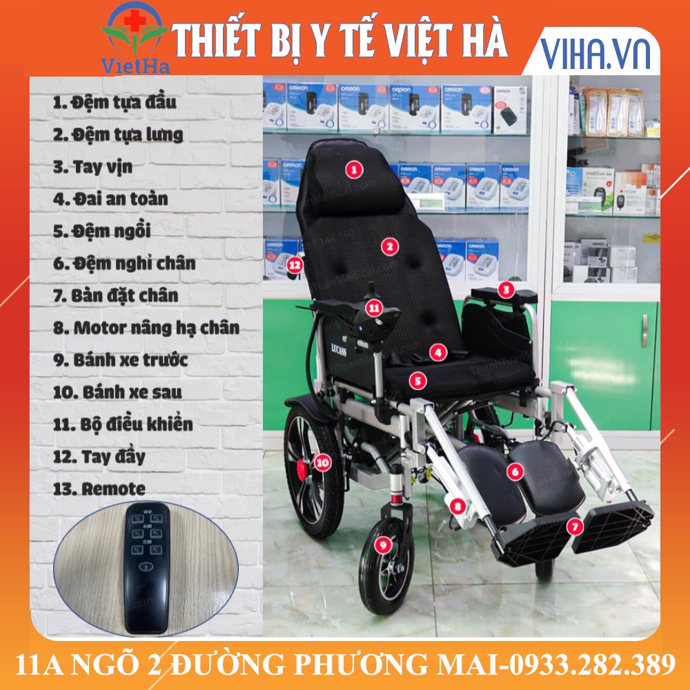 Xe Lăn Điều Khiển Điện Cao Cấp LUCASS JAZZ S50 HÀNG CHÍNH HÃNG