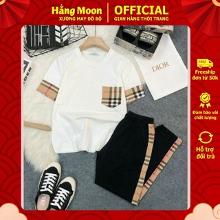 Đồ bộ nữ đồ bộ mặc nhà set bộ nữ dễ thương bigsize Hằng Moon DÀI CHỮ BUBERRY