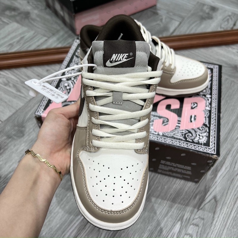 Giày thể thao sneaker sb dunk nâu vệt nâu đậm, sb dunk nâu mới bản cao cấp nam nữ ảnh thật tự chụp