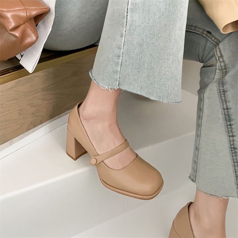 Giày cao gót Mary Jane công sở thanh lịch đế 7cm