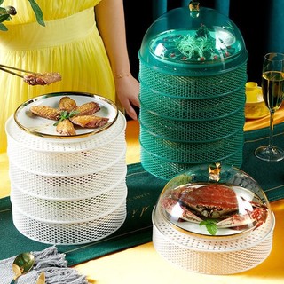 Lồng bàn 5 tầng, lồng bàn đậy thức ăn lưới xoay 360 độ cao cấp
