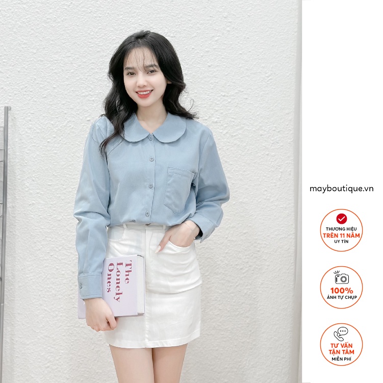 Áo sơ mi kiểu dài tay nữ May Boutique Áo sơ mi dài tay May#1 cổ sen ASM23D_101.010