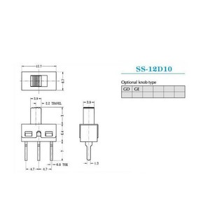[ 2 CON ] Công tắc gạc SS12D10 chân cắm 2 vị trí