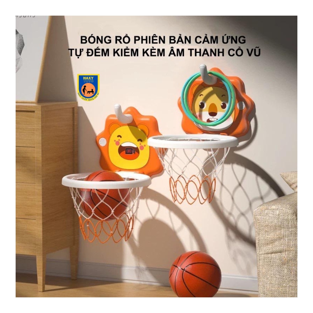 Bộ đồ chơi bóng rổ HDY có bảng chấm điểm cảm ứng hồng ngoại cho bé