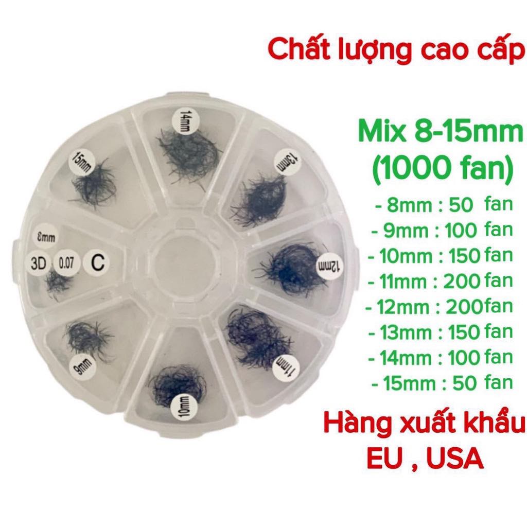 Mi fan premade 4D mix các loại, 1 hộp 500 fan hoặc 1000 fan