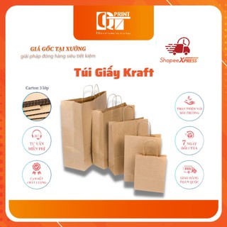 XẢ KHO - Túi giấy kraft, túi giấy xi măng có quai xách chỉ từ 1680đ/túi