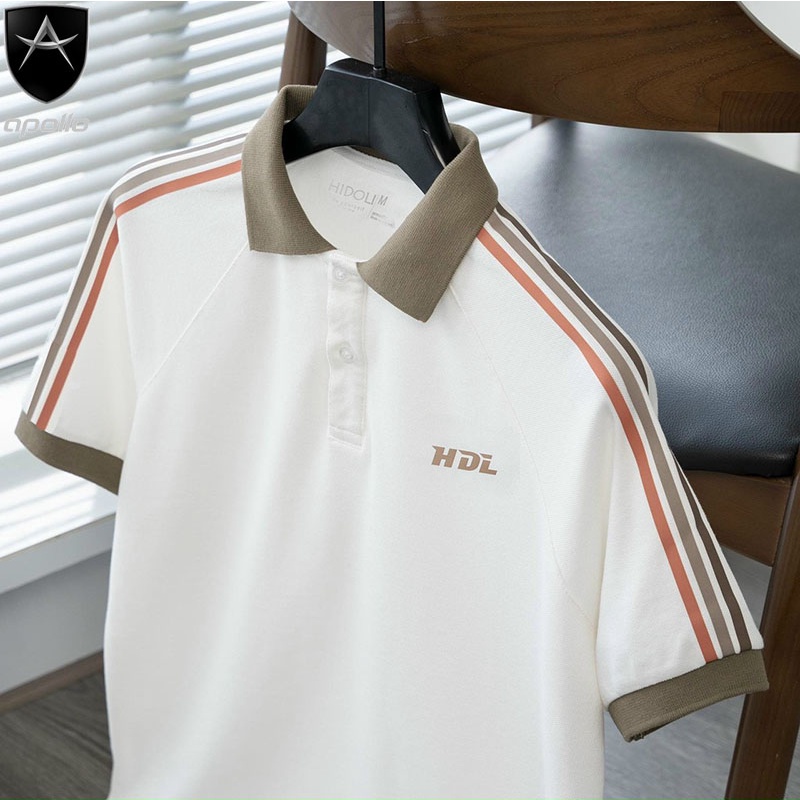 Áo Polo Nam, Áo cổ bẻ phối viền thêu Hidoli chất vải thoáng mát, thấm mồ hôi tốt