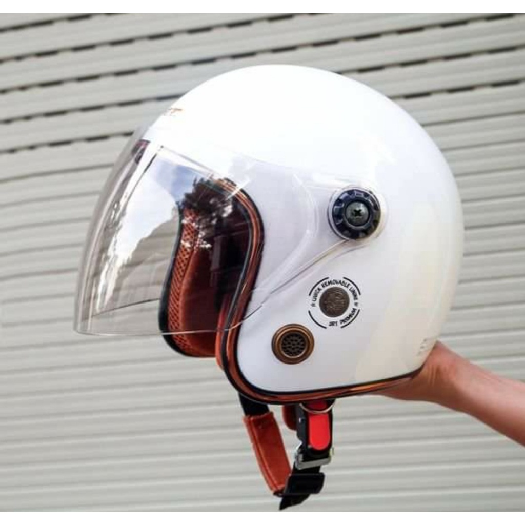 Mũ bảo hiểm ¾ đầu có kính dài full mặt cao cấp