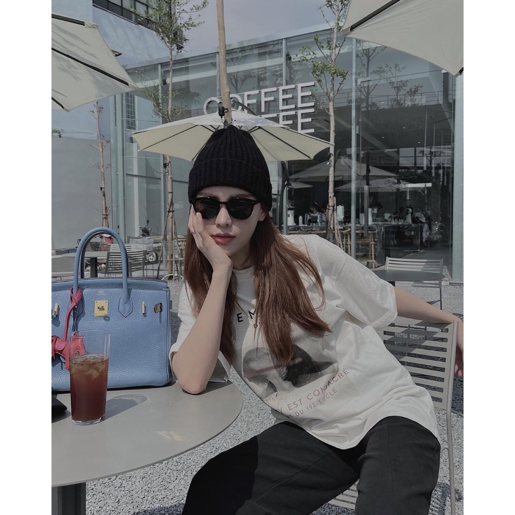 Áo thun nữ BLACKDOKI-MAISON CONSACO , áo phông basic hiện đại cá tính chất cotton dày dặn oversize