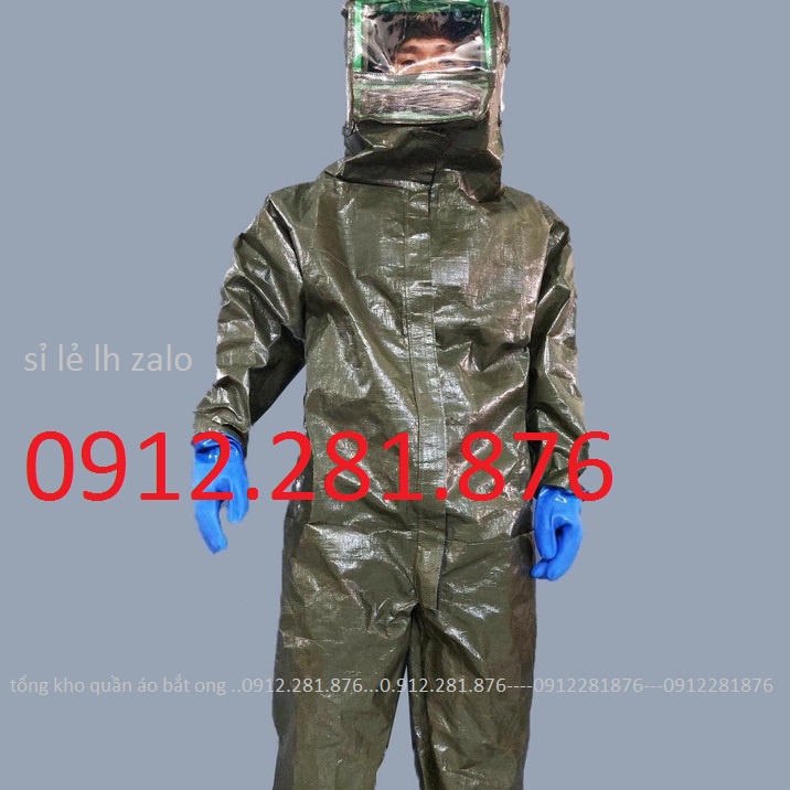 Bộ Quần Áo Bắt Ong Bằng Bạt Liền Ủng Và Găng Tay