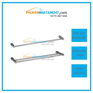 Thanh treo khăn đế đúc đặc Inox 304 PHÁT ĐẠT không rỉ sét, máng khăn nhà tắm, giá móc khăn, vắt khăn