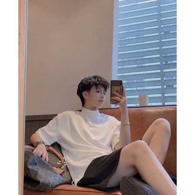Áo thun cổ cao 3 phân cao cấp Unisex