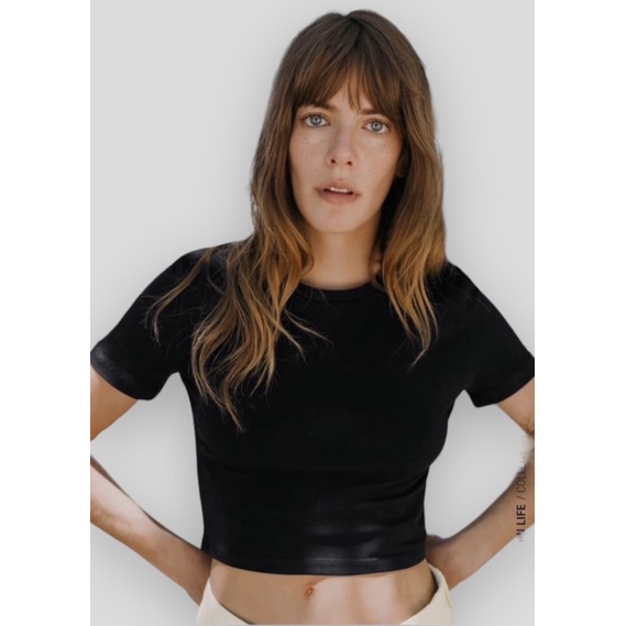 Áo thun gân body croptop ZR dày dặn