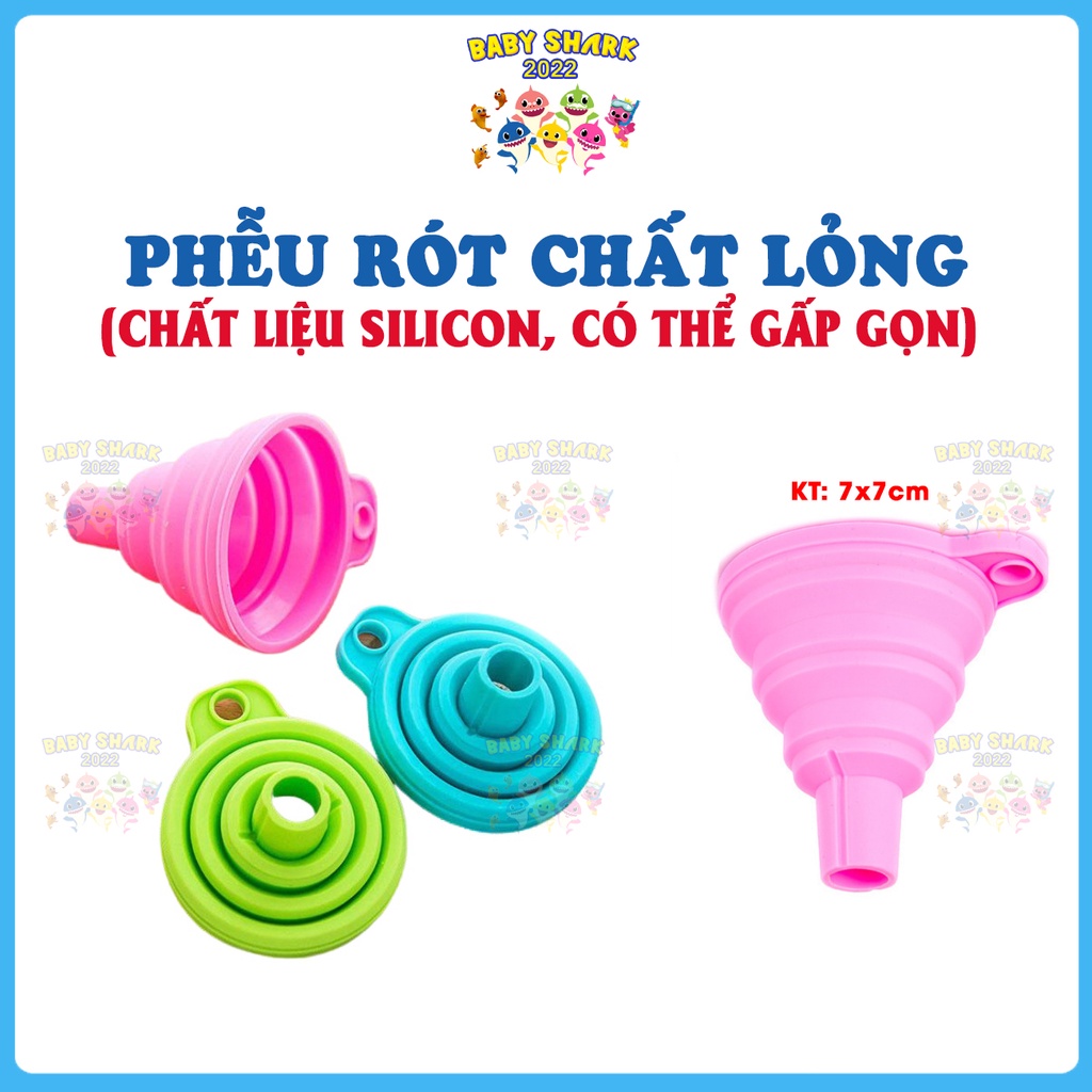 Phễu silicon rót chất lỏng có thể gấp gọn, an toàn, tiện lợi