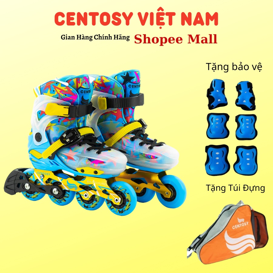 [Tặng Bảo Hộ hoặc Túi] Giày Patin Trẻ Em Centosy Kid Pro, Form Nhựa, Độ Chịu Lực Cao, Có Khóa Bánh Cho Bé