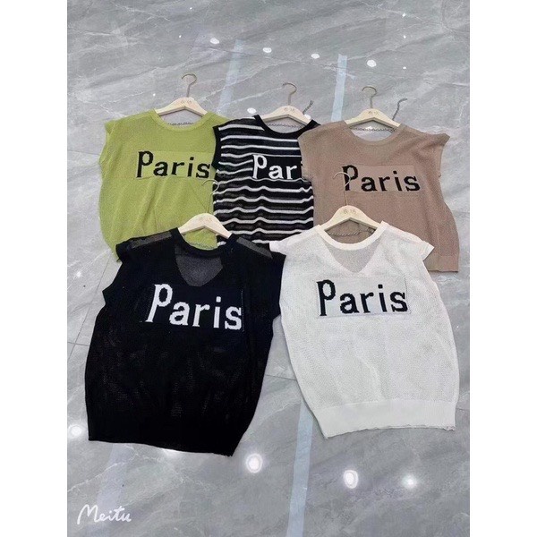 8866. Áo len lưới chữ ngực KHÔNG kèm dây xích