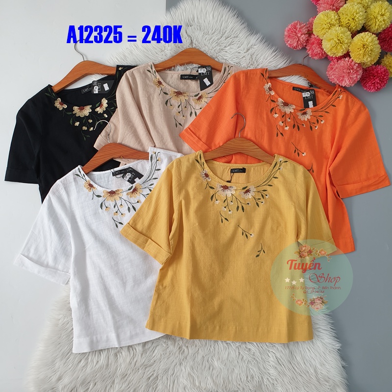 Áo linen tay lửng về mẫu thêu hoa mới