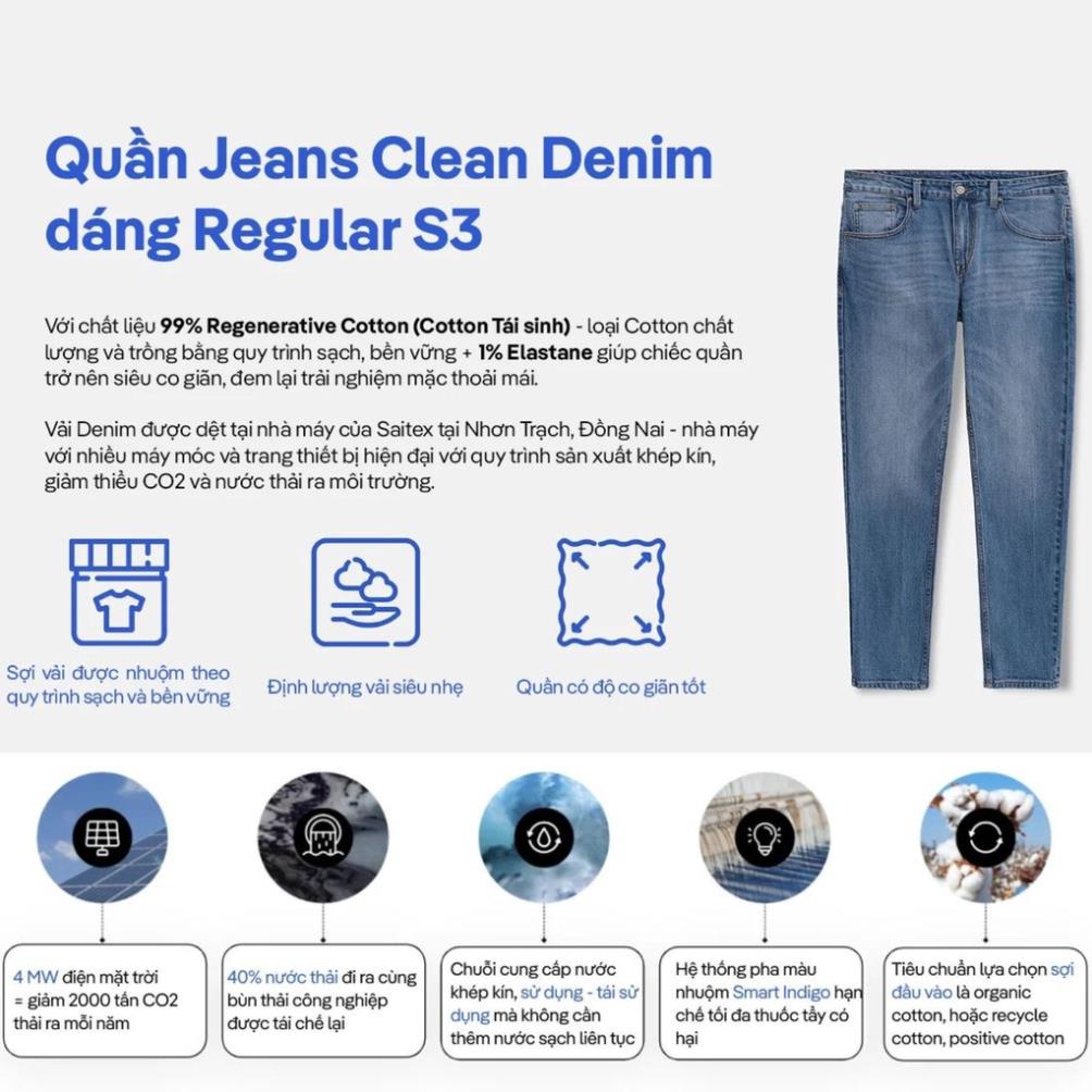 Quần Jeans Clean Denim dáng Regular S3 - thương hiệu Coolmate