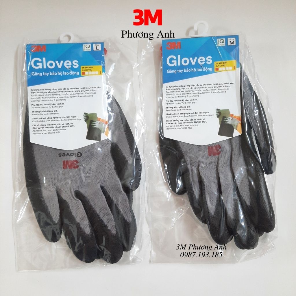 Găng tay bảo hộ lao động 3M - Cấp độ 1,3,5 , sử dụng trong công việc xây dựng, cơ khí, kính, ...