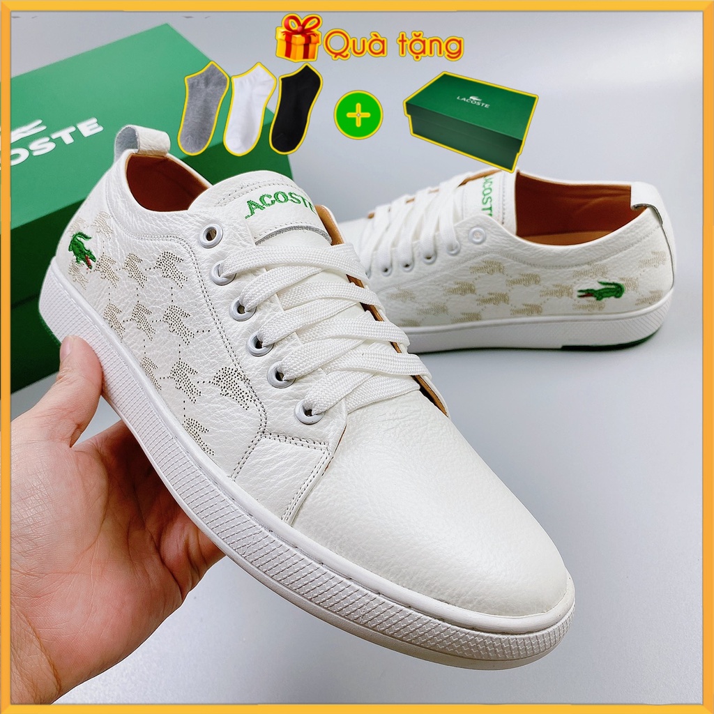 Giày Nam Lacoste Da Bò Đế Thơm Hàng Thái Full Box Bill Thẻ bảo hành - DL7241