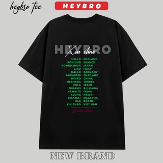 Áo thun nam nữ, áo phông unisex tay lỡ form rộng oversize local brand HEYBRO / XIN CHÀO