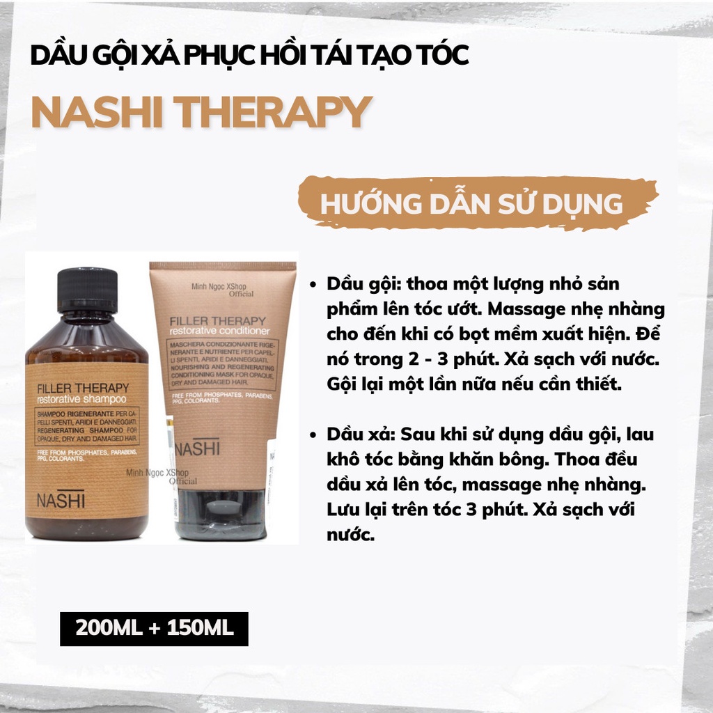 Dầu gội xả phục hồi tái tạo tóc Nashi Therapy 250ML + 150ML