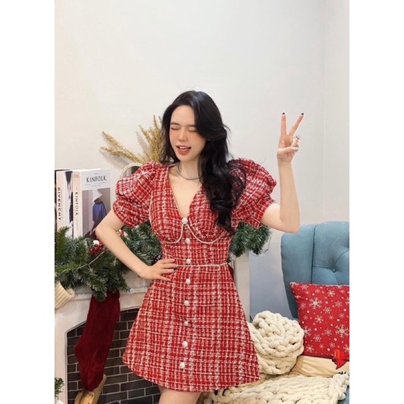ĐẦM DẠ ĐỎ ĐÍNH ĐÁ