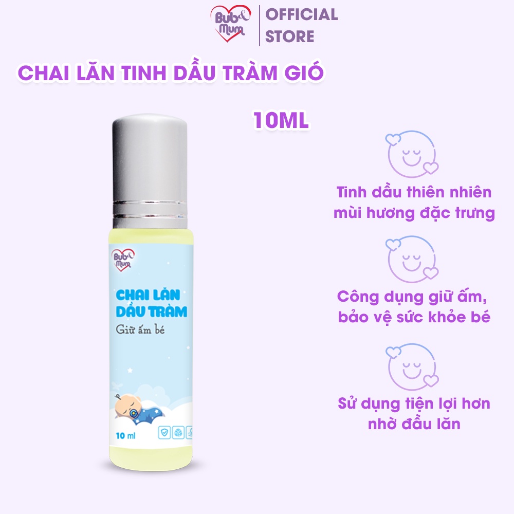 Chai Lăn Tinh Dầu Tràm Gió Giữ Ấm Cho Bé BuB&MuM 10ml