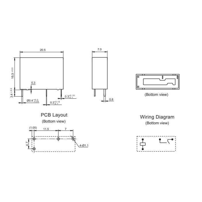 HongFa Relay Rơ le 7A 24V  HF46F-G/24-HS1T