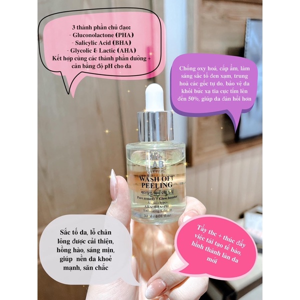 Peel da pha lê krlab 30ml hạn 2026 giúp tái tạo da căng bóng