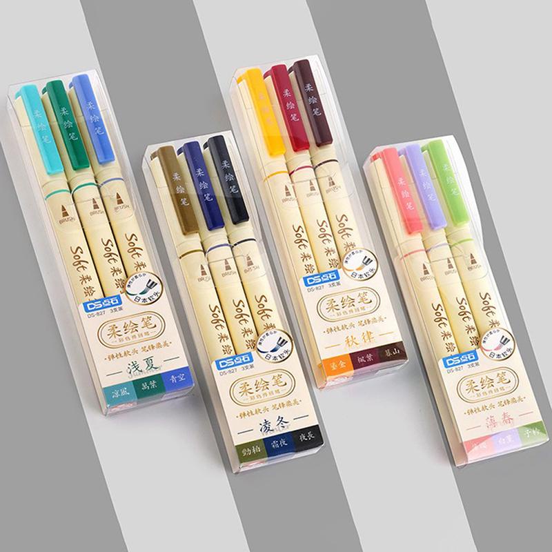 Bút DS Soft Brush Sign Pen luyện viết Calligraphy ngòi nhỏ Đủ 24 màu