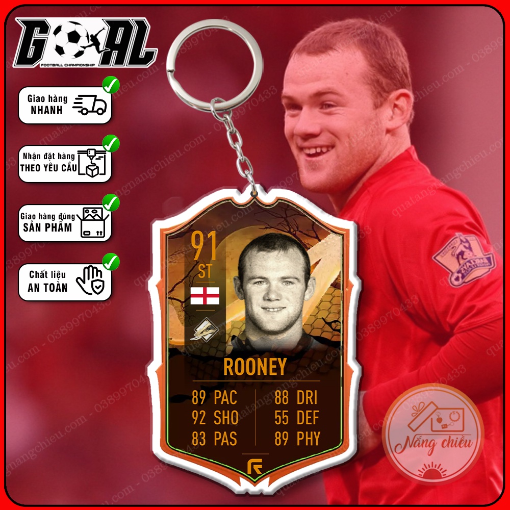 Cầu thủ yêu thích CLB Arsenald -Game Fifaonline- móc khóa cầu thủ Rooney[14613-14624]