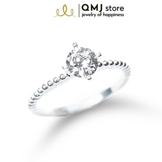 Nhẫn bạc QMJ Kiêu sa đơn giản ổ đá 4 chấu - bạc 925 cao cấp, nhẫn nữ thời trang đẹp, bản mỏng, thanh lịch