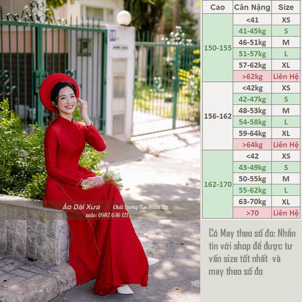 Áo Dài Cưới 4 Tà Cô Dâu Màu Đỏ MB13