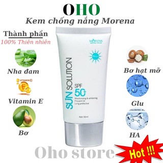Kem chống nắng Morena Huyền Phi SPF 50+ dưỡng ẩm da,chống nắng và bảo vê da tránh ánh nắng mặt trời 50ml