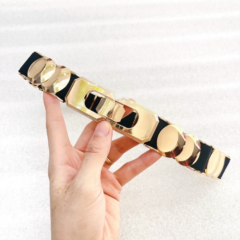 Đai váy dây nịt thắt lưng đa năng phối chun co giãn