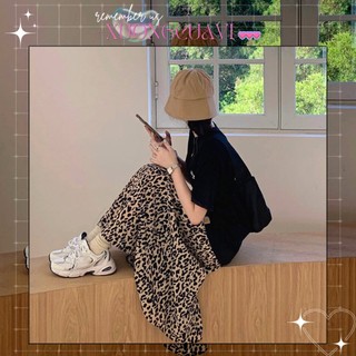 ✧Ảnh thật✧ Chân váy dài chữ A xếp ly lưng thun hoạ tiết da báo phong cách ulzzang Hàn Quốc CV002 Xưởng Của Vi