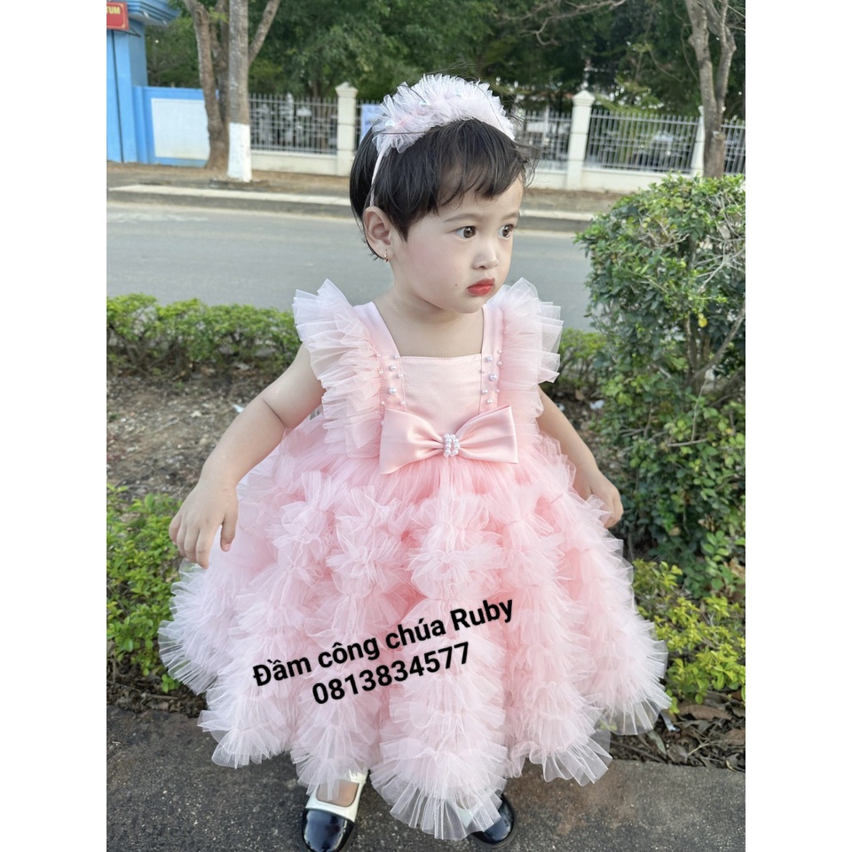 Đầm ren xù nhiều tầng cao cấp