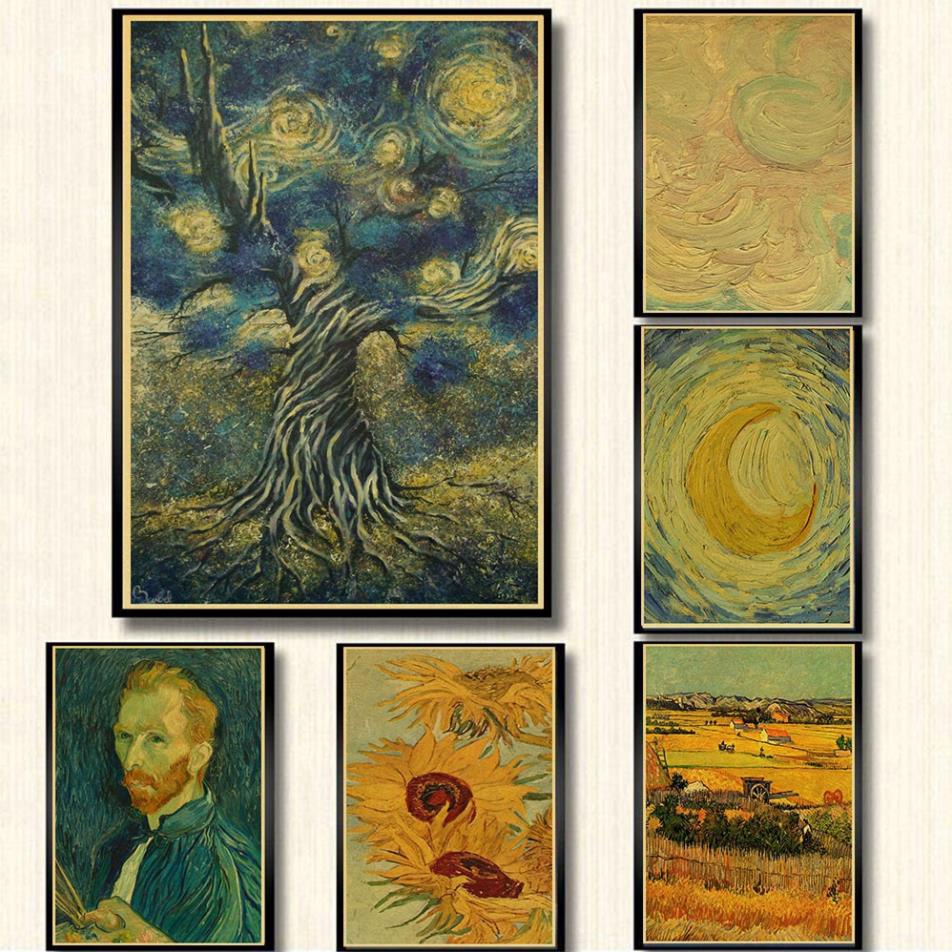 Poster Dán Tường Tranh Sơn Dầu Nghệ Thuật Hình Bức Tranh Sơn Dầu Van Gogh MS:225