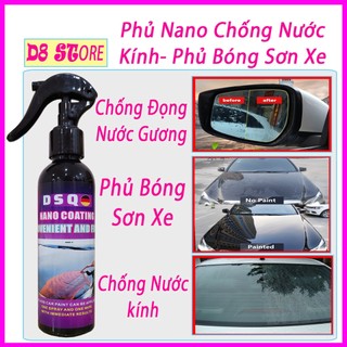 Bình xịt nano Phủ kính ô tô - Phủ nano chống đọng nước kính xe - Phủ Ceramic Kính - Phủ bóng sơn xe