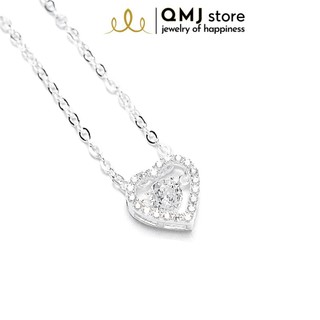 Dây chuyền QMJ Tim ấm áp đá nhảy bạc 925 cao cấp - Q128
