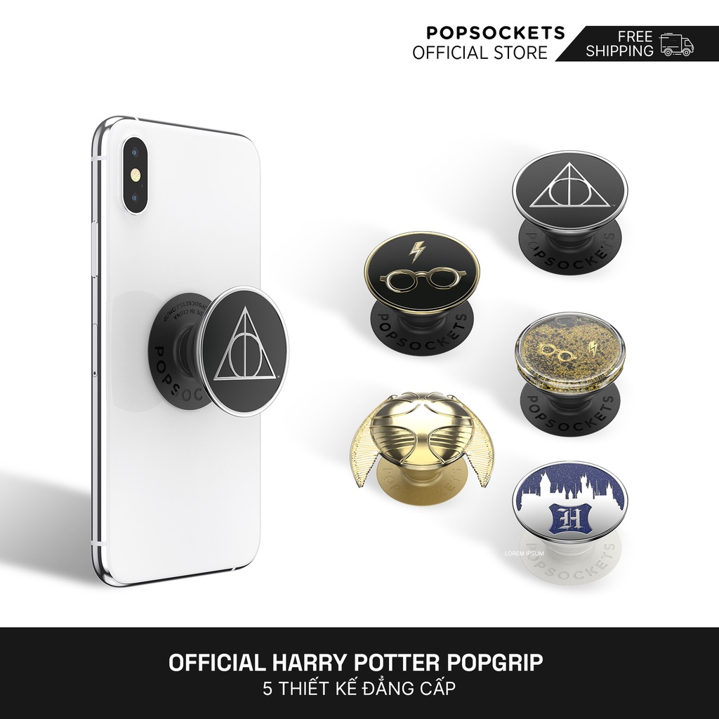 PopSockets Official Harry Potter PopGrip | Giá Đỡ Nhẫn Giữ Điện Thoại Iring Tốt Nhất | Giá Đỡ Điện Thoại Để Bàn Và Trong Ô Tô | Giá Đỡ Và Tay Cầm Cho Mọi Hãng Máy Điện Thoại