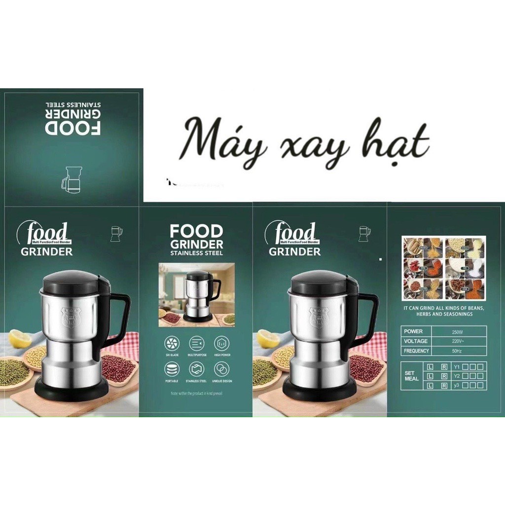 FREESHIP MAX-Máy Nghiền Hạt - Xay Hạt Khô F.O.O.D K.I.T.C.H.E.N 6 LƯỠI DAO SIÊU SẮC BÉN
