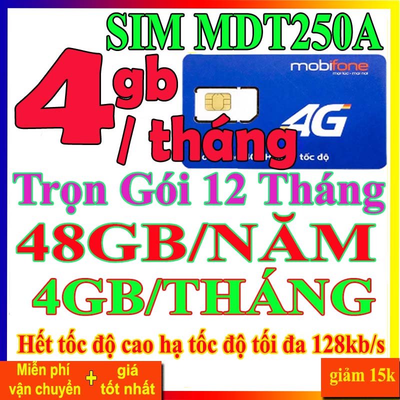 Sim 4G mdt250a mobifone trọn gói 1 năm không nạp tiền, cam kết bảo hành 12 tháng