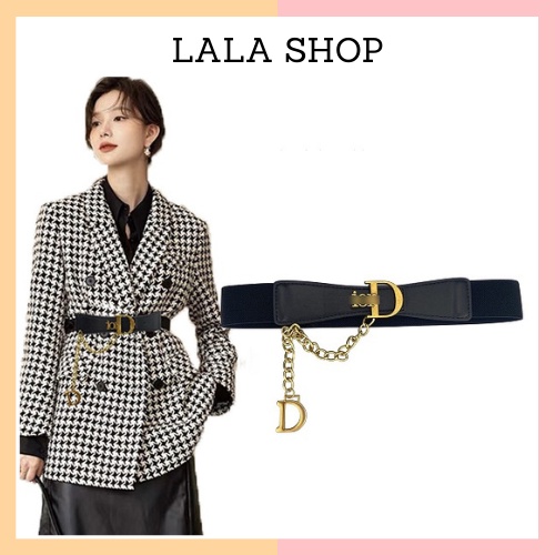 [SHIP HỎA TỐC]Đai váy thắt lưng da phối chữ dior vàng sang chảnh