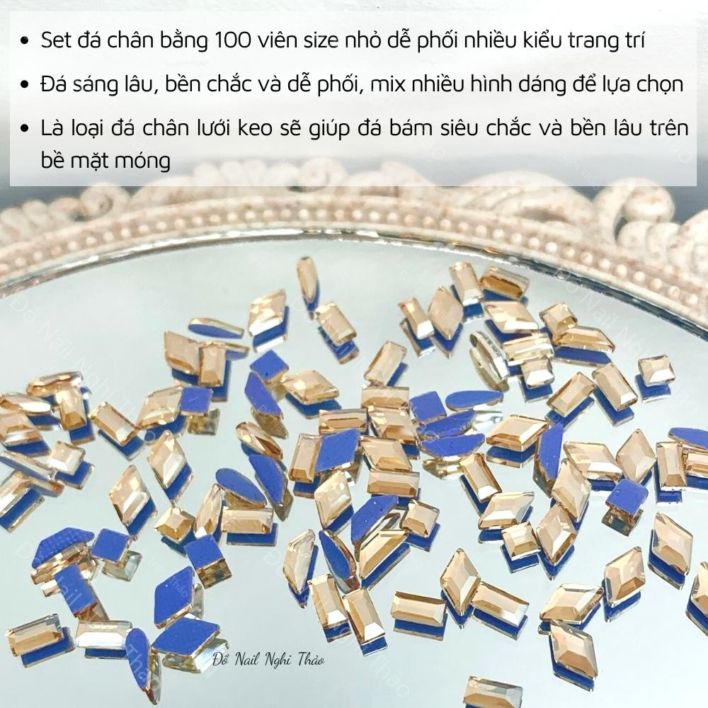 Đá khối nail chân bằng mix 100 viên size nhỏ JELIVA