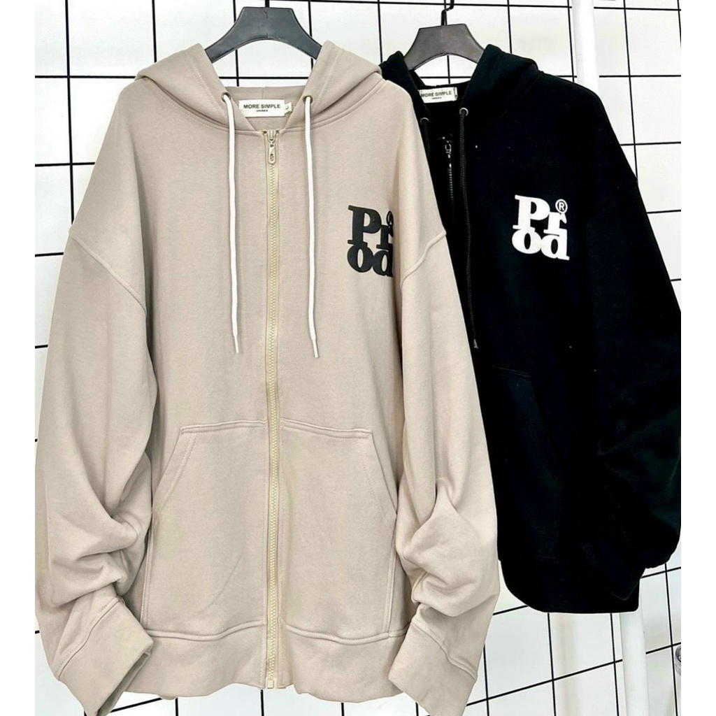 Áo khoác nỉ dây kéo có mũ form rộng học sinh ưa chuông màu đen và nâu, áo nỉ chống nắng có mũ