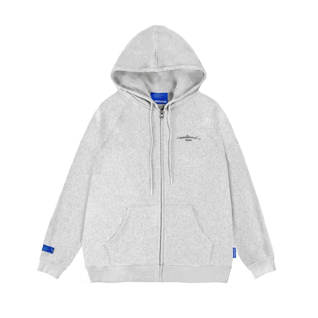Áo Hoodie Zip Nỉ Bông Cotton Noc Dáng Rộng Cho Nam Nữ