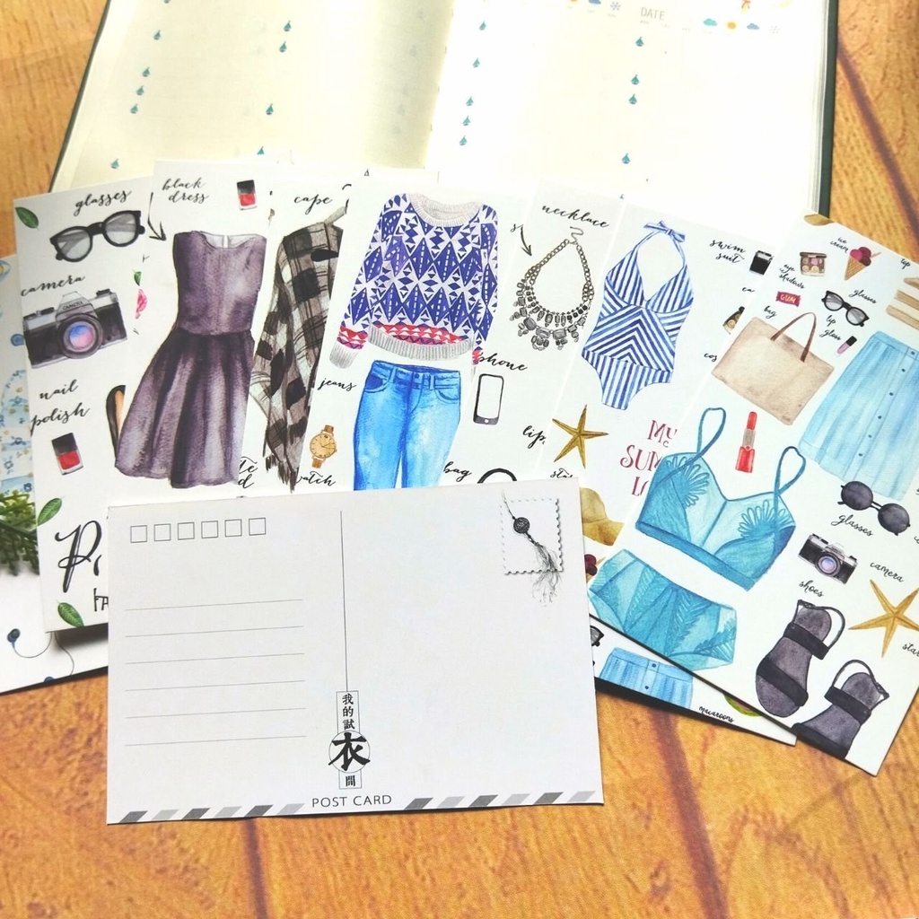 Hộp 36 Postcard Bưu Thiếp Thiệp Trang Trí Kích Thước 9x14cm - fashionable