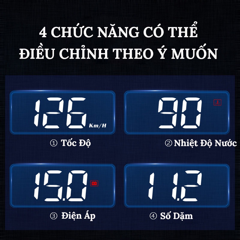 HUD Hiển Thị Tốc Độ Kính Lái Ô Tô M3, C100 Cắm Nguồn OBD2 HD Chất Lượng Cao CarZone.Top | BigBuy360 - bigbuy360.vn